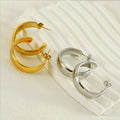 Women's Copper Gold Plated Chunky C Shape Hoop Drop Earrings Fashion Jewelry