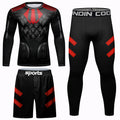 Wholesale Bjj No-gi Shorts Rash Guard Men Track Suit Sets 3D Printing Comfortable Compression Skinny Active Wear Set