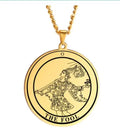 Huilin Jewelry Stainless Steel Exotic Style European and American Fashion Round Tarot Necklace