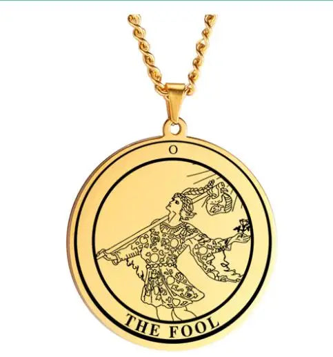 Huilin Jewelry Stainless Steel Exotic Style European and American Fashion Round Tarot Necklace