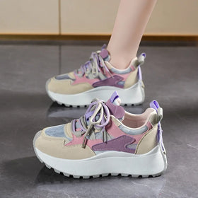 Chunky Sole Shoes Women Sneakers Sport Walking Sneakers Shoes Luxury Retro Sneakers