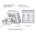 KRKC Drop Shipping Hip Hop Iced Bling Jewellery Stud Earring Gold Plated Crystal Square Cubic Zirconia S925 Silver Mens Earrings