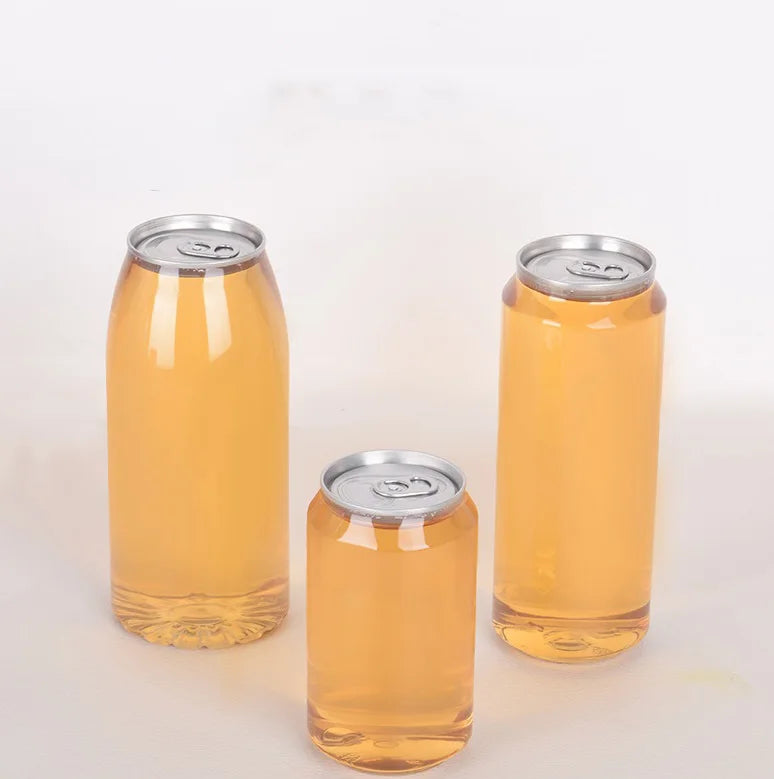 Custom Logo Printed PET Plastic 250ml 350ml 650ml Clear Transparent Beverages Bottle Cup Aluminum Cap for Coffee Juice Soda
