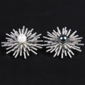 F9909 Abiding Trendy Flower 925 Silver Real Natural Freshwater Pearl Ladies Brooch Shining Sunflower Big Brooch Pins for Gift