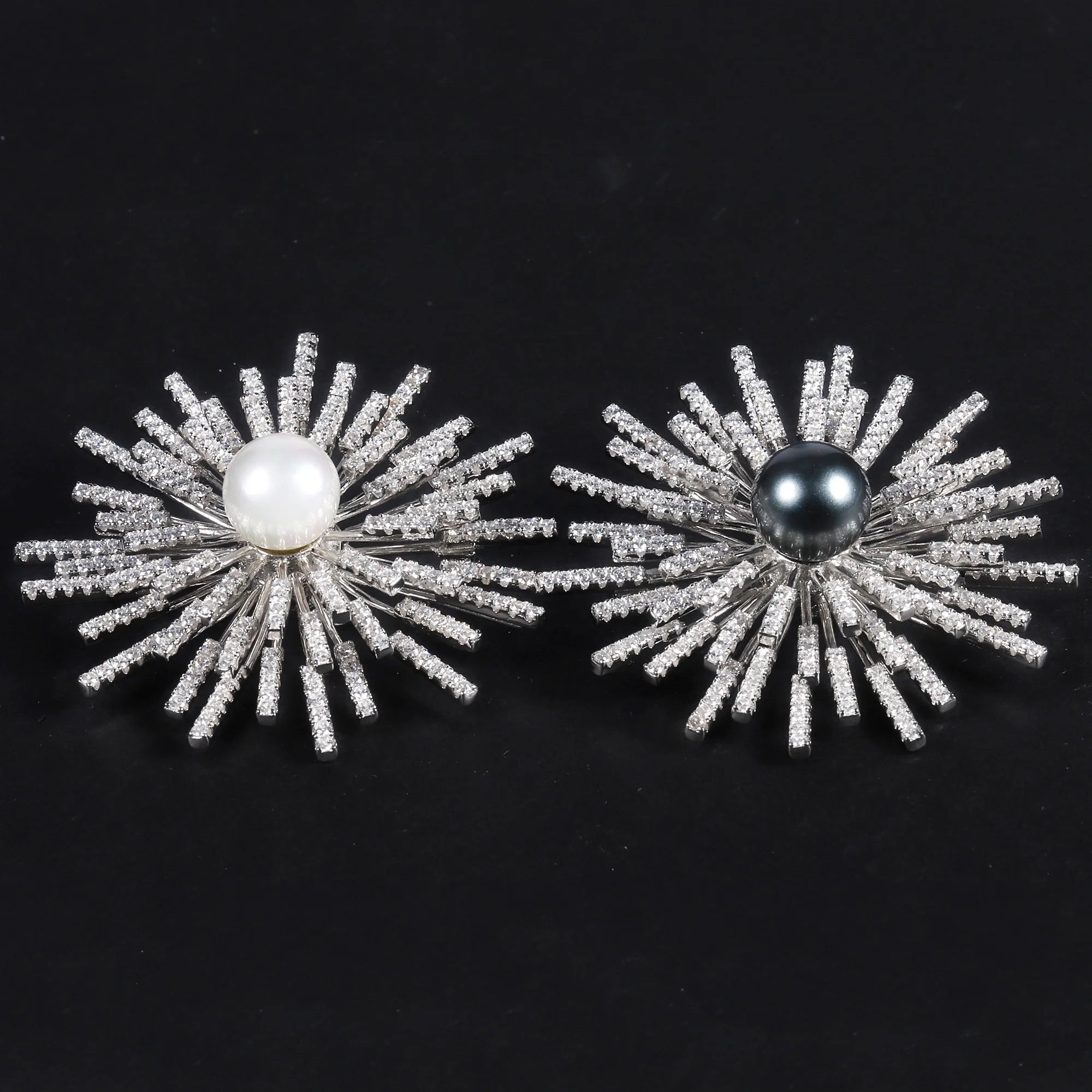 F9909 Abiding Trendy Flower 925 Silver Real Natural Freshwater Pearl Ladies Brooch Shining Sunflower Big Brooch Pins for Gift