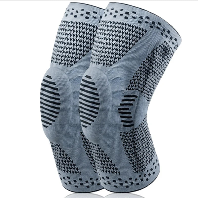 Professional Breathable Silicone Gel Spring Support Knee Brace Compression Sleeve