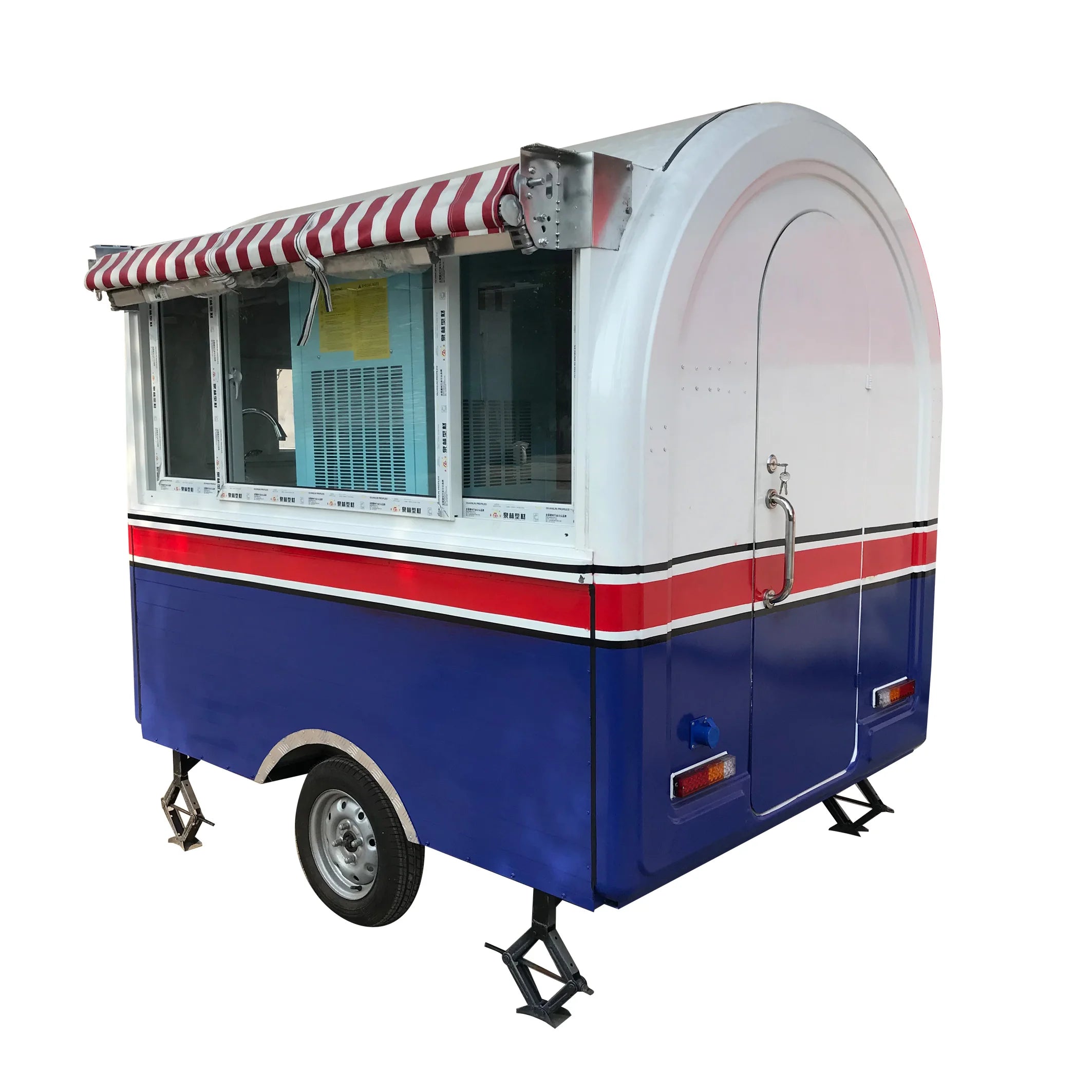 Multi-Colored Stainless Steel Concession Trailer Street Mobile Food Kitchen Food Stall Trailer