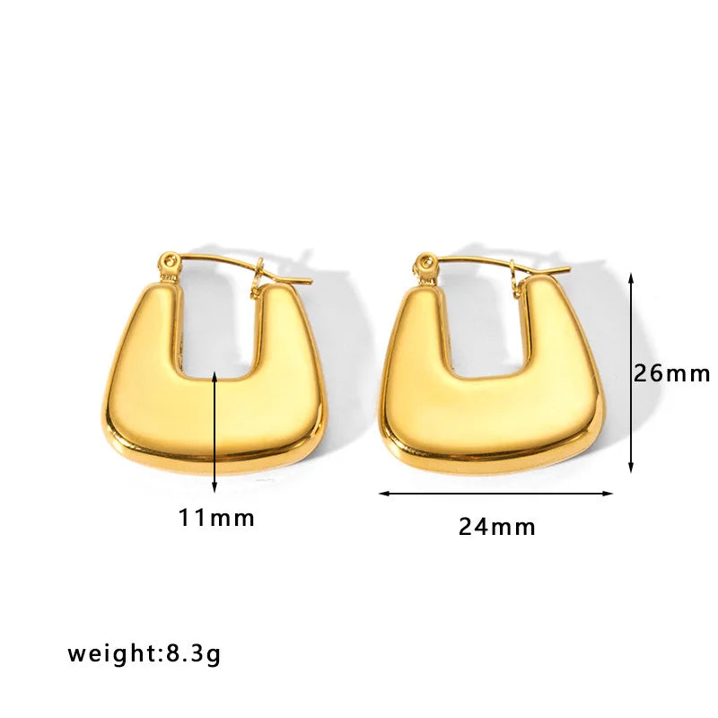 Ium Steel 18K Gold Plated Jewelry Female Exaerated Moon 3D Stereo Hollow Out Multilayer C ShedHoop Earrings