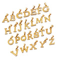 Factory Wholesale 14K 18K PVD Gold Stainless Steel Letter Pendant Charm 20mm Initial 26 English Alphabet a to Z DIY for Necklace