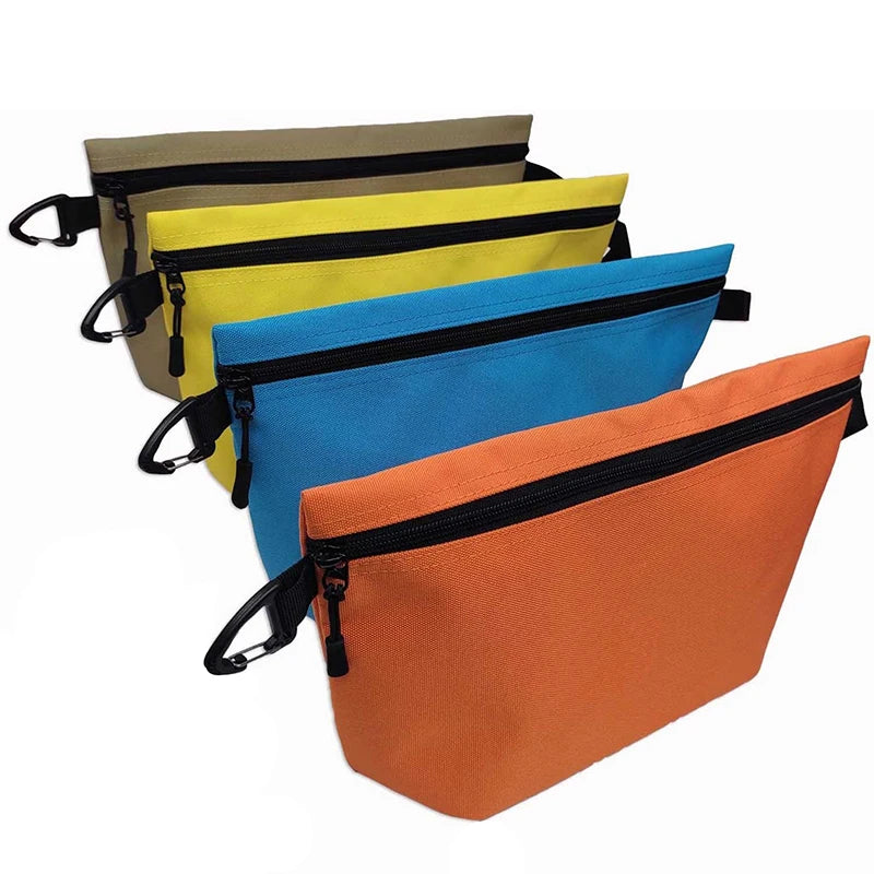 Custom Logo 900D Polyester Stationery Zipper Pouches Waterproof Nylon Toiletry Organization Bags