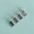 Wholesale Tiny 925 Sterling Silver Square Zircon Pendant Bezel Zircon Charms Pendant for Necklace Making Supplies