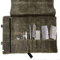 Premium Quality 16ACanvas Green Cooking Utensil & Cutlery Storage Bag 70x48cm Lightweight Large Capacity for Camping Outdoor Use