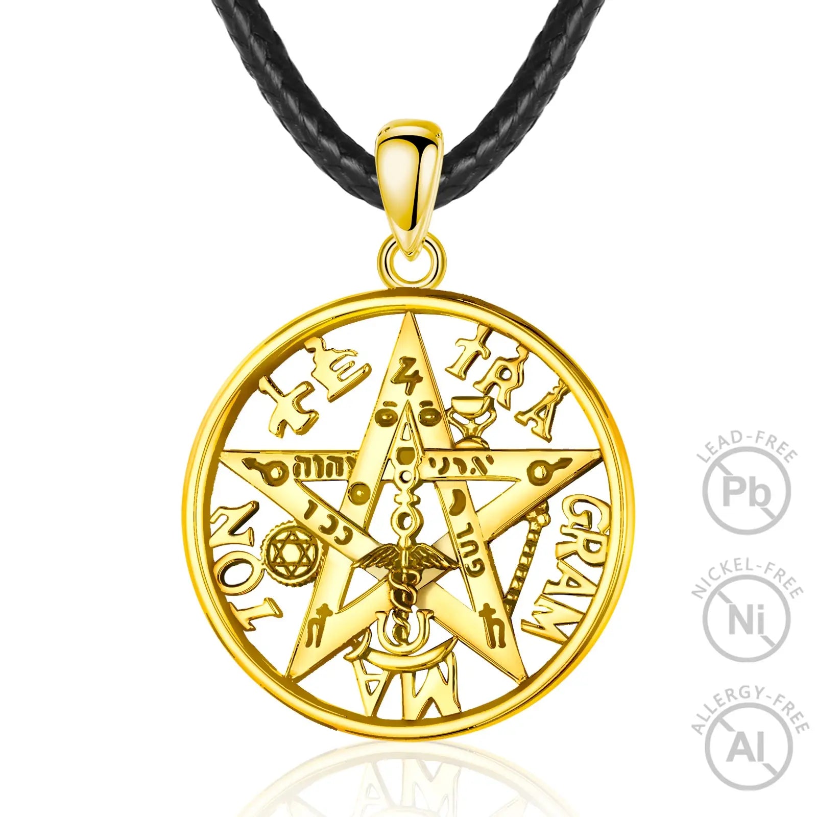 Changda S925 Sterling Silver Amuleto De Proteccion Tetragrammaton Pentacle  Amulet Star Pentagram Necklace for Women