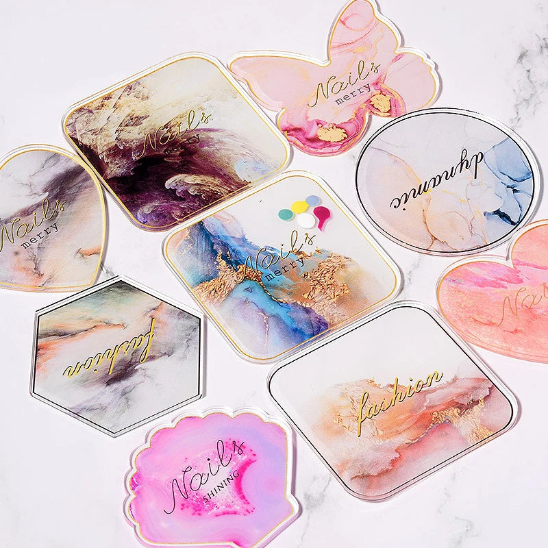 Nail Art Tool Manicure Holder Color Display Pallet Nail Gel Polish Color Mixing Resin Palette Display