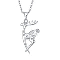 Christmas Cz Pendant Valentine Gift Jewelry Deer Animal Shaped 925 Sterling Silver for Women Trendy Zircon Customized Color