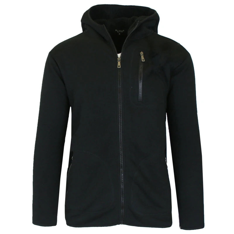 Fitspi Men's Heavy Weight Fleece Lined Hoodie Sweater Jacket - Full Zip