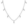 Dylam Elegant Jewelry Dress up Accessories Sterling Silver Link Chain Marquise Stone 5A Zirconia Tassels Jewellery Necklace