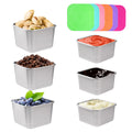 Reusable Stainless Steel Snack Containers with Leakproof Silicone Lids Set of 6 for Kids & Adults