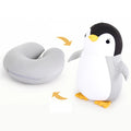 In Stock Cute Plush Animal Stuffed Toys Funny Colorful Double-sided Reversible Car Sleeping Travel Soft Foam U Shape Pillow