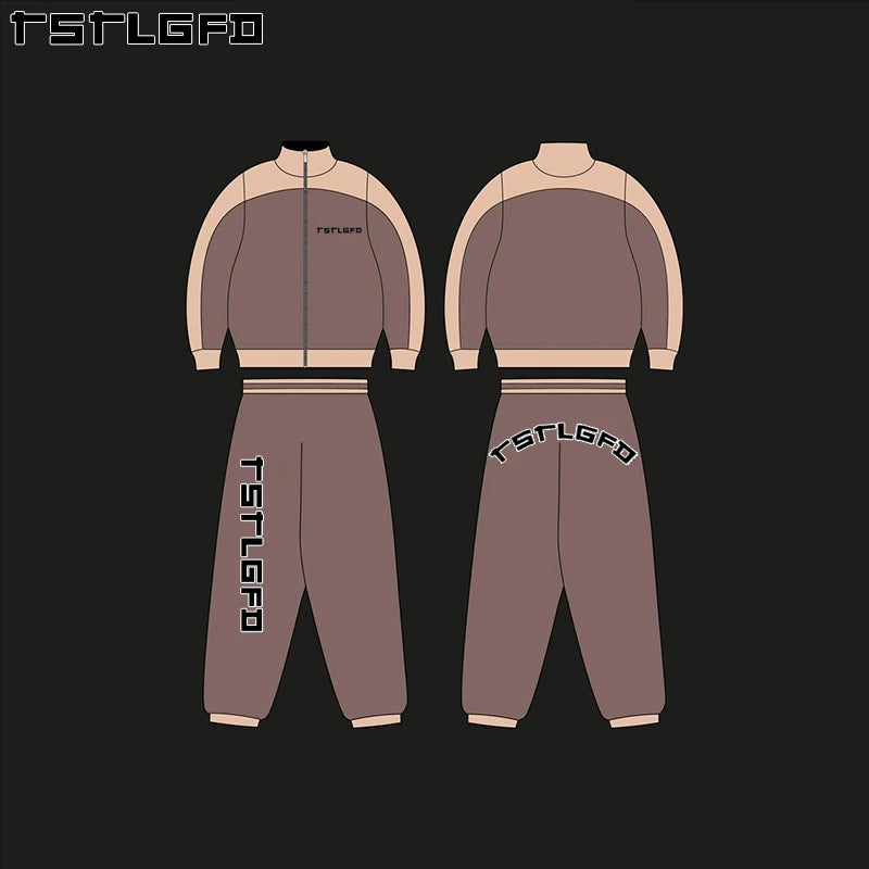 Manufacturer Sports Men'S Jogging Set Hoodie Plus Size Jacket Pants Suit Patchwork Custom Designer Casual Nylon Tracksuit Men