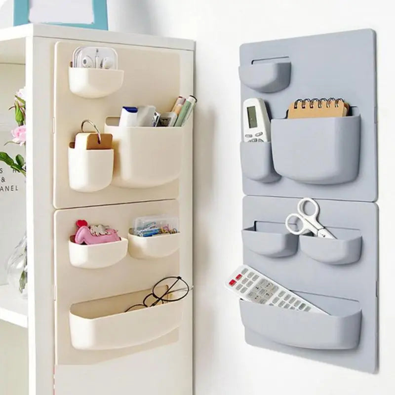 HelloWorld Organizer Cleaning Sponge Vegetable Fruit Home Kitchen Supplies Plastic Self-adhesive Kitchen Refrigerator Fridge Storage Rack
