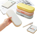 Creative Cartoon Double-Layer Stationery Storage Box Waterproof Pen Case for School Use