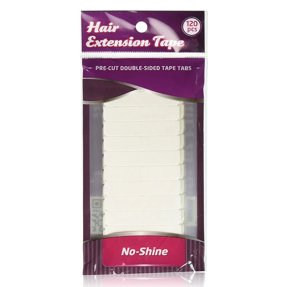 120 Tabs/lots No Shine White Imported Glue Adhesive Wig Tape Waterproof Tape for Tape in Human Hair Extensions Double Sided