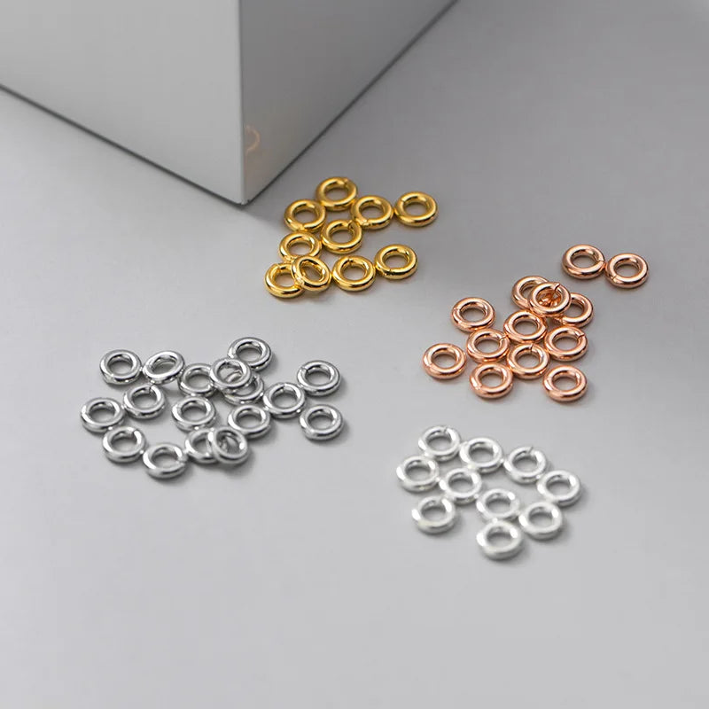 Wholesale 2.5mm 3mm 4mm 5mm 6mm 7mm 8mm 9mm 10mm 925 Sterling Silver Open and Closed Jump Ring Gold Plated Jewelry Findings