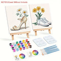 2pcs Framed Painting by Numbers for Adults Kits High Heels Acrylic Paints Set Painting Number Unique Gift for Home Decors