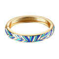 Hot Sale Fashion Brand Zinc Alloy Dripping Oil Retro Spring Enamel Bangle Bracelet for Women Jewelry