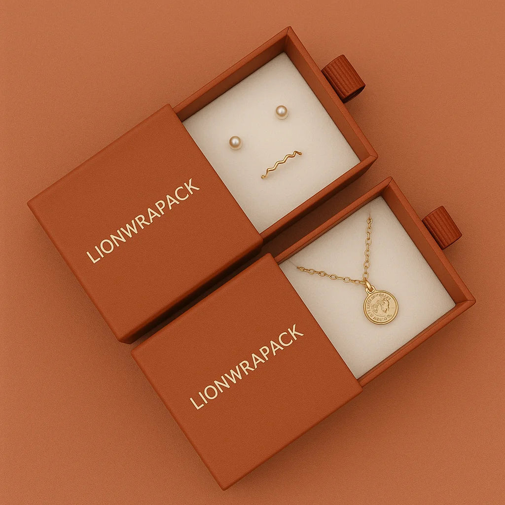 Lionwrapack  OEM Custom Logo Cardboard Jewelry Box for Earrings Bracelets Necklaces Rings-Paper Drawer Gift Box
