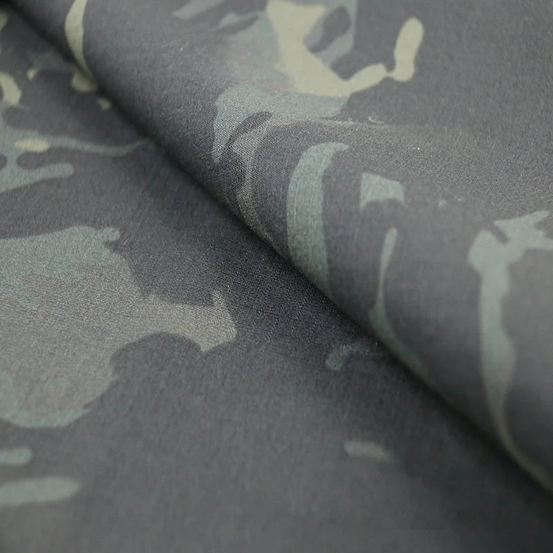 Stock JUN Printed Camouflage Fabric TC Polyester Cotton Blend Black Checkered CP Tear-Resistant Waterproof for Tactical Coat