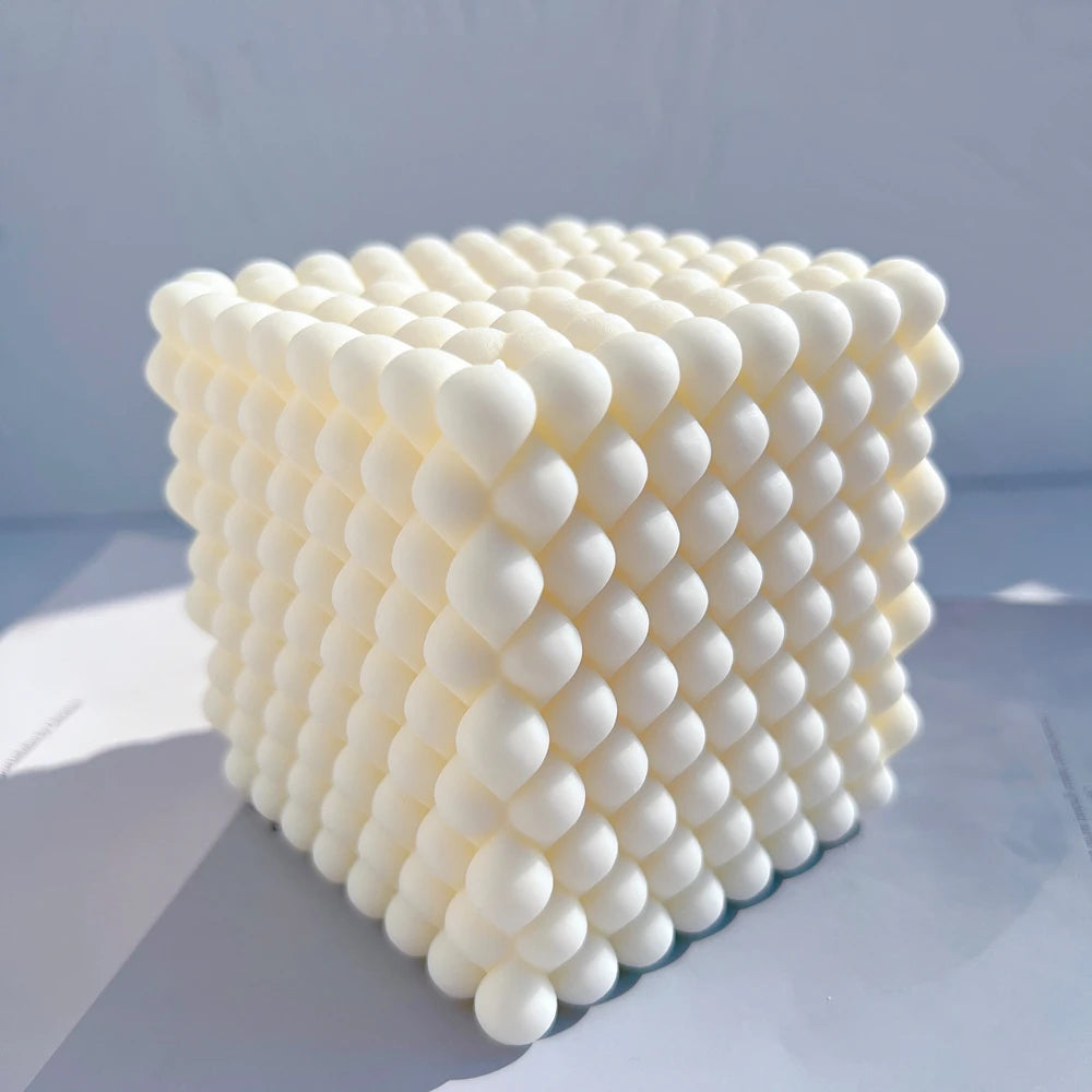 Raindrop Square Candle Mold Geometric Square Silicone Candles Mould Aesthetic Swirl Home Decor