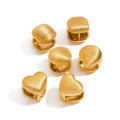 J&D Stainless Steel 18K Gold Plated Tarnish Free Hypoallergenic Ball Classic Square Ribbed Heart Stud Earrings