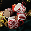 Cheap Red Color Handpaint Ceramic Coffee Mugs Creative Christmas Gift Ceramic Mug Cereal Mug