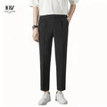 Men's High Waist Casual Pants Straight Tube Design Spring Summer Collection Zipper Fly Plus Size Conscious Worsted Suit Pant