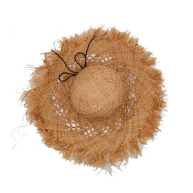 BESTELLA Summer Ins Travel Sun Hat Style Boater Hat Burr Rims Wheat Straw for Outdoor Activities Beach Holidays Fishing