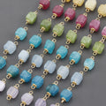 MA38 10pcs/Lot Nickel-Free 18K Gold Plated Natural Stone Jewelry Accessories DIY Bracelet Necklace Components