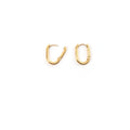 Simple Stainless Steel 14K Gold Plated 3MM Wide U Shaped Earring Titanium Steel PVD Geometric Rectangle Circle Earring Jewelry