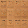 Dainty Silver Gold Plated Crystal Zircon Astrology Horoscope Pendant 12 Zodiac Sign Necklace Jewelry for Women