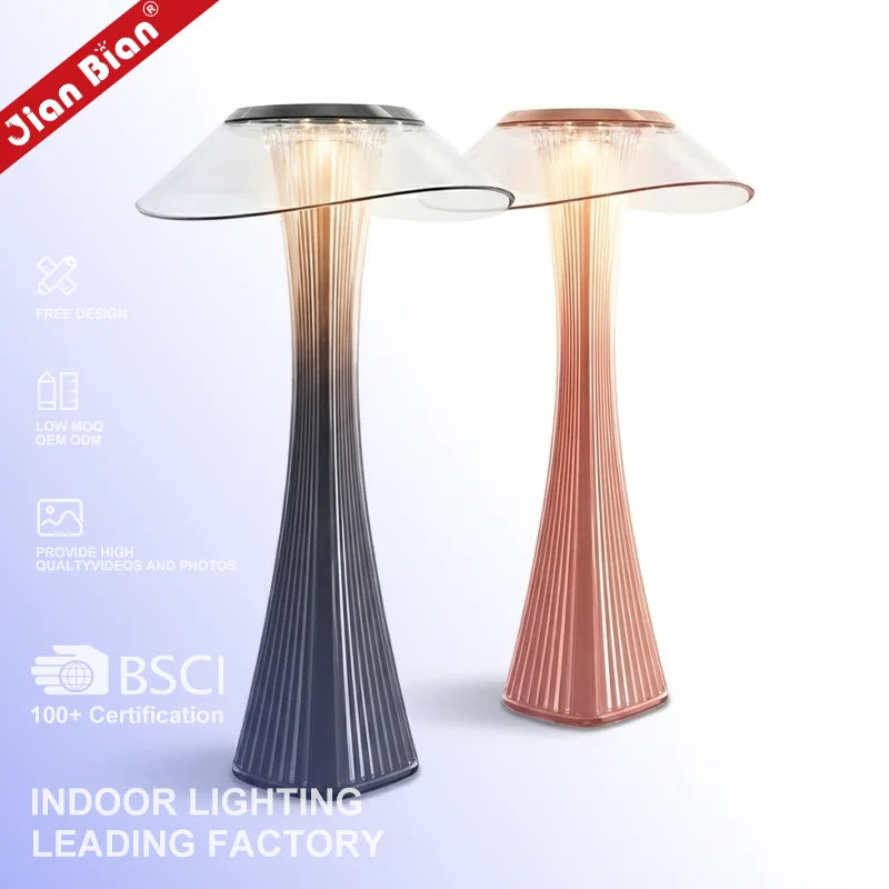 Dropshipping Creative Minimalist Design Small Simple Eye Protection Rechargeable Touch Stepless Dimming Cordless Table Lamp