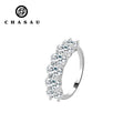 Most Popular 0.5ct 0.5 Carat 4x6mm Moissanite S925 Sterling Silver Six Stone Engagement Wedding Ring Anniversary Christmas Gift MegaBDM