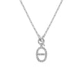 M0126 S925 Sterling Silver HipHop Pig Nose Pendant Necklaces Link Chain OT Buckle Necklace