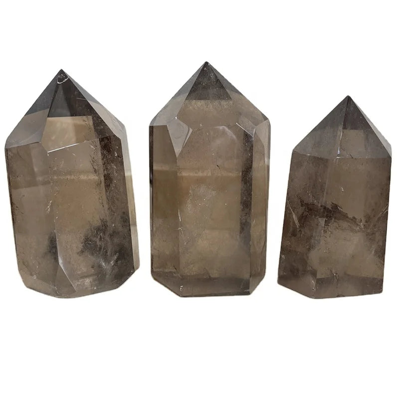 Wholesale Natural Healing Crystal Tower Crystal Smoky Quartz Wand Point