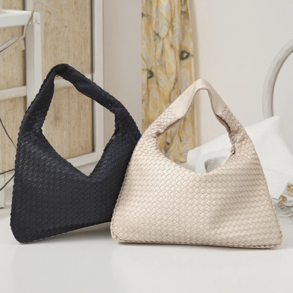 3078-1 Ready Designer Women's Hobo Weave Tote Bags Braided PU Leather Woven Shoulder Bag Cheap Fashion Handbags for Ladies