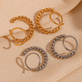 Waterproof Jewelry Twisted Hoop Earring 18k Gold Plated Stainless Steel Women Jewelry and Accessories Boucles D'oreilles