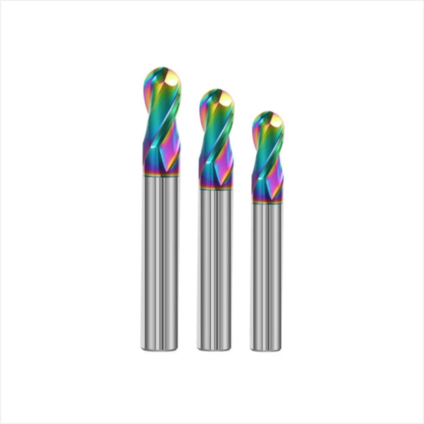 DLC Coated HRC55 High Performance 2-Flute Ball Nose End Mill Customized ODM/OEM Support for Aluminum Machining