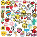 Lovely 60 Pieces Mixed Flowers Animals Embroidery Badge Animal Car Patch Cartoon Fruit Iron on Patches