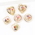 Restores Ancient Ways Temperament Woman Earring Korean Fashionable Resinous Aureate Flower Acrylic Trendy Pearl Drop Earrings FS