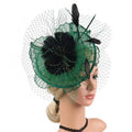 Fashion Bridal Wedding Feather Sinamay Fascinator Hat Derby Party Church Kentucky Ascot Hats Bridal Headband Fascinator Women